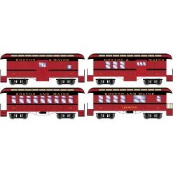 Deals 😍 Athearn N 34' Old Time Overton Passenger Set, B&M (4) 💯