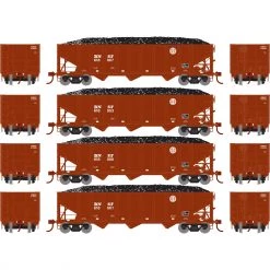 Brand new 🎁 Athearn HO RTR 40' 3-Bay Ribbed Hopper with Load, BNSF (4) ❤️