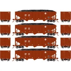 Promo 😍 Athearn HO RTR 40' 3-Bay Ribbed Hopper with Load, BNSF (4) 👏