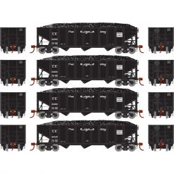 Promo 😉 Athearn HO RTR 40' 3-Bay Ribbed Hopper with Load, CG (4) ❤️