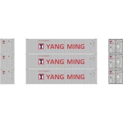 Wholesale 👍 Athearn N 40' Corrugate Low Container, Yang Ming/New (3) ✨