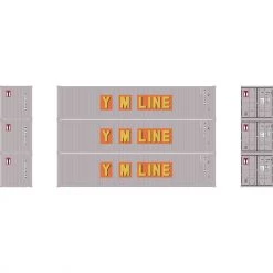 New 👏 Athearn N 40' Corrugate Low Container, Yang Ming/Old (3) 👍