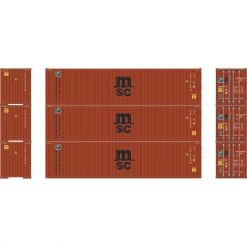 Budget 🔔 Athearn N 40' Corrugated HC Container, MSC/Florens #2 (3) 👍