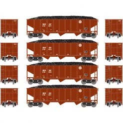Promo 🌟 Athearn N 40' 3-Bay Ribbed Hopper with Load, BNSF #1 (4) 🔔