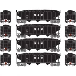 Hot Sale ❤️ Athearn N 40' 3-Bay Ribbed Hopper with Load, N&W #2 (4) ⭐