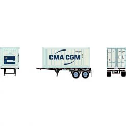 New 💯 Athearn HO RTR 20' Chassis w Reefer Container CMA.CGM 💯