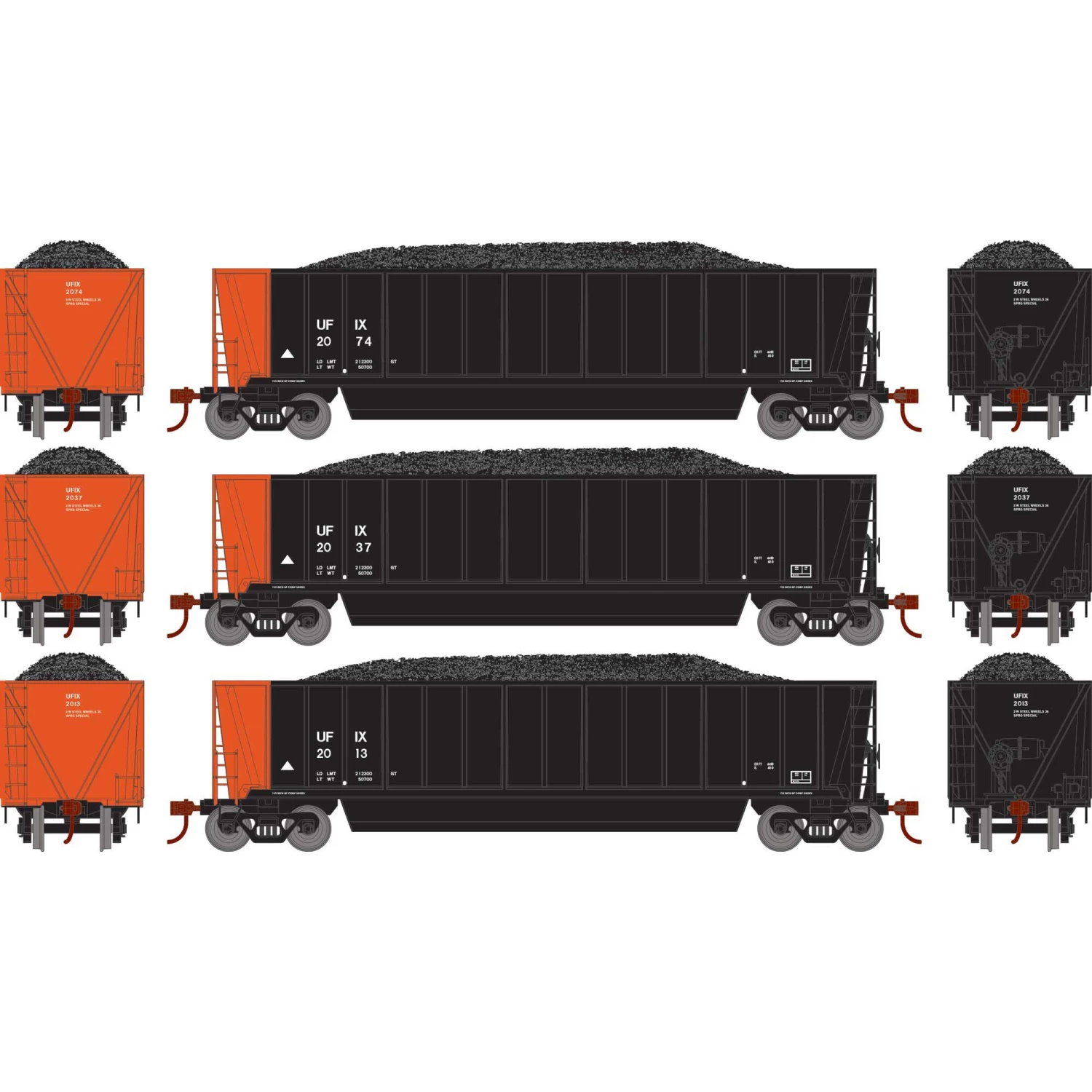 Promo π₯° Athearn HO RTR Bathtub Gondola with Load, UFIX #2 (3) β¨ 1 Promo π₯° Athearn HO RTR Bathtub Gondola with Load, UFIX #2 (3) β¨