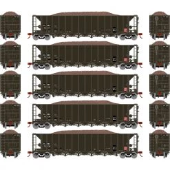 Best Pirce ✔️ Athearn HO RTR 5-Bay Rapid Discharge Hopper HLMX #2 (5) ✨