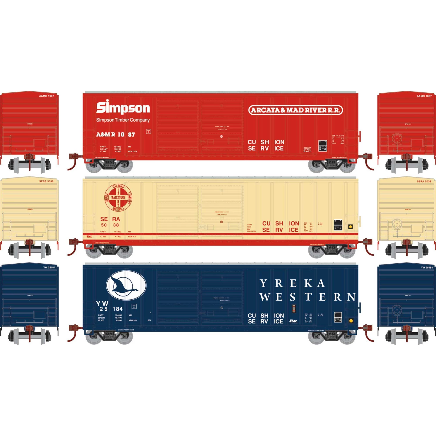Buy π― Athearn HO RTR 50' FMC Offset DD Box,Asst A&MR/SERA/YW (3) π― 1 Buy π― Athearn HO RTR 50' FMC Offset DD Box,Asst A&MR/SERA/YW (3) π―