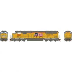 Promo 👏 Athearn HO SD60M with DCC & Sound, UP/Yellow Sill/Flag #2442 👍