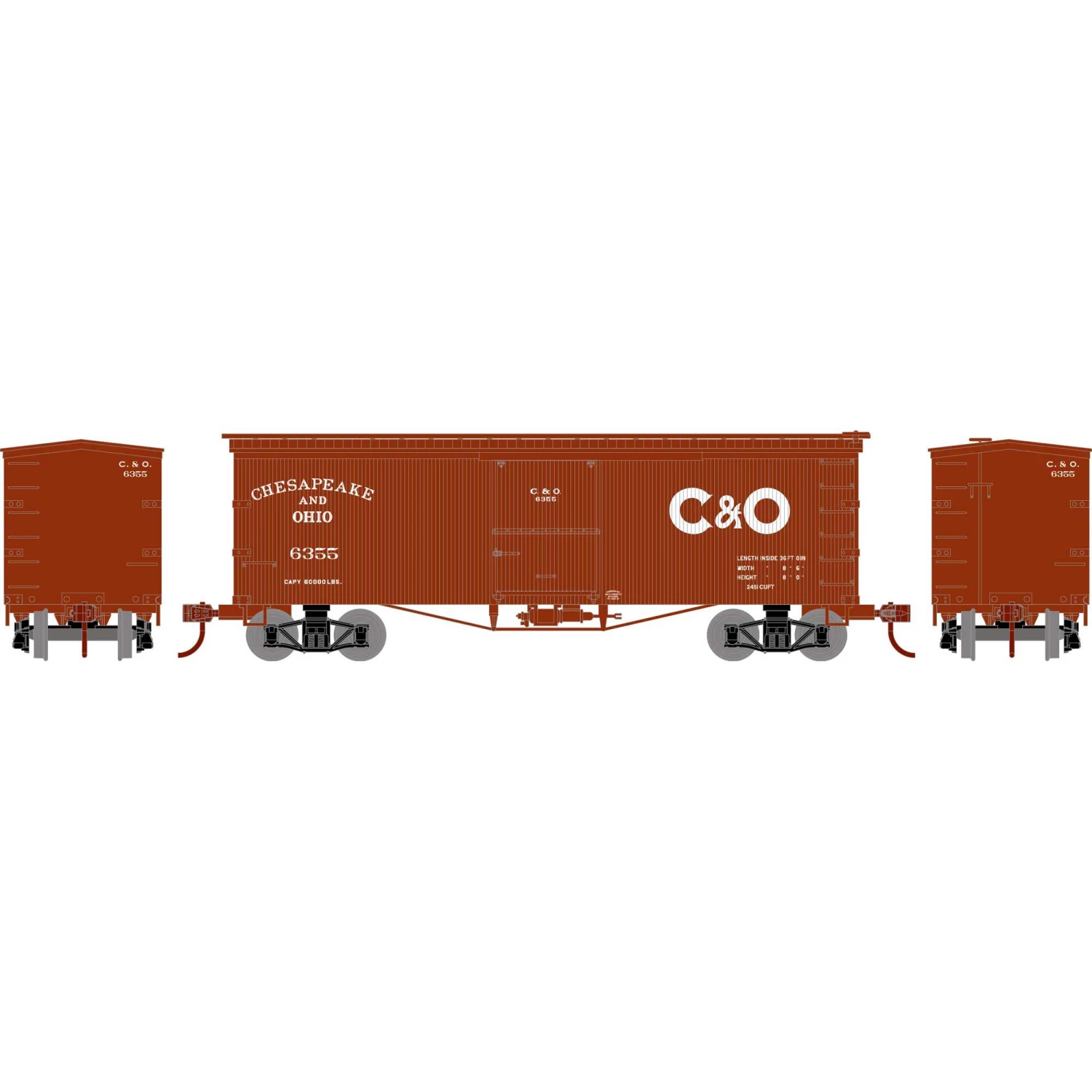 Wholesale βοΈ Athearn HO 36' Old Time Wood Box, C&O #6355 π 1 Wholesale βοΈ Athearn HO 36' Old Time Wood Box, C&O #6355 π