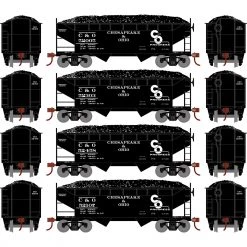 Best deal 🔥 Athearn HO 34' 2-Bay Offset Open Hopper, C&O #1 (4) 👏