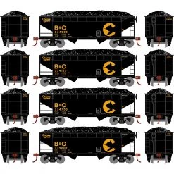 Budget ⭐ Athearn HO 34' 2-Bay Offset Open Hopper,Chessie/B&O #1 (4) 😉