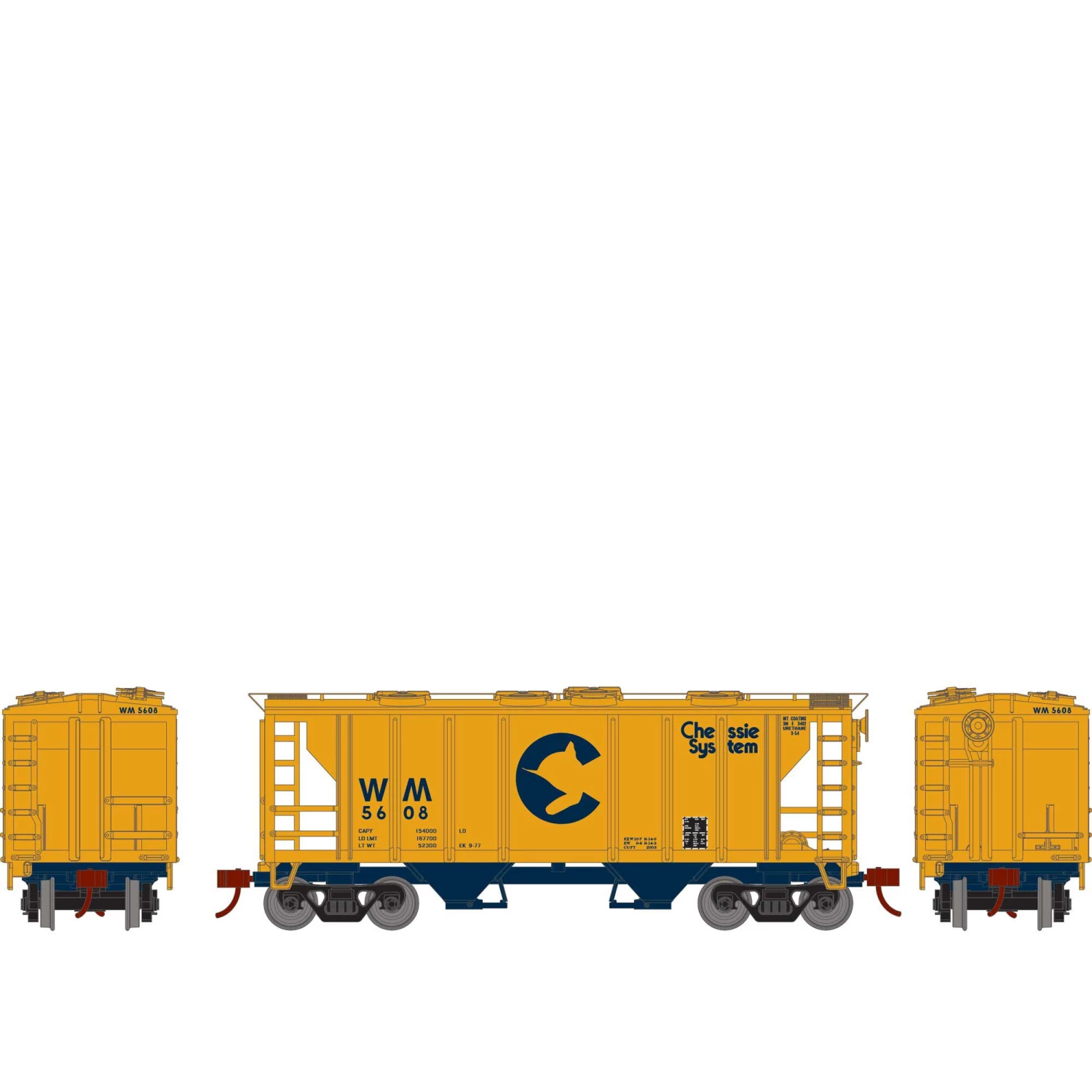 Wholesale β¨ Athearn HO PS-2 2003 2-Bay Covered Hopper Chessie WM #5608 π 1 Wholesale β¨ Athearn HO PS-2 2003 2-Bay Covered Hopper Chessie WM #5608 π
