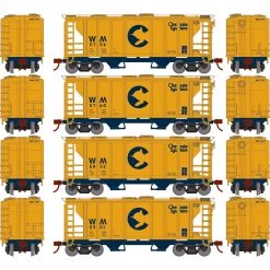 Best Sale 💯 Athearn HO PS-2 2003 2-Bay Covered Hopper Chessie WM (4) 💯